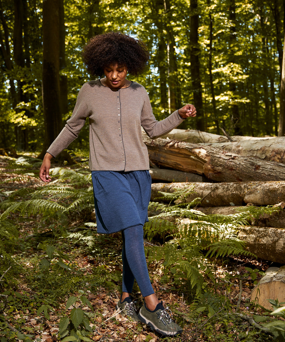 Oversize Wolle-Cardigan in Dusty Green von Jalfe