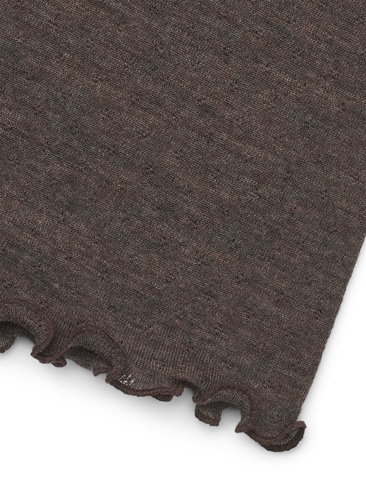 Wolle Trägershirt Eyelet in Mokka Melange von Jalfe