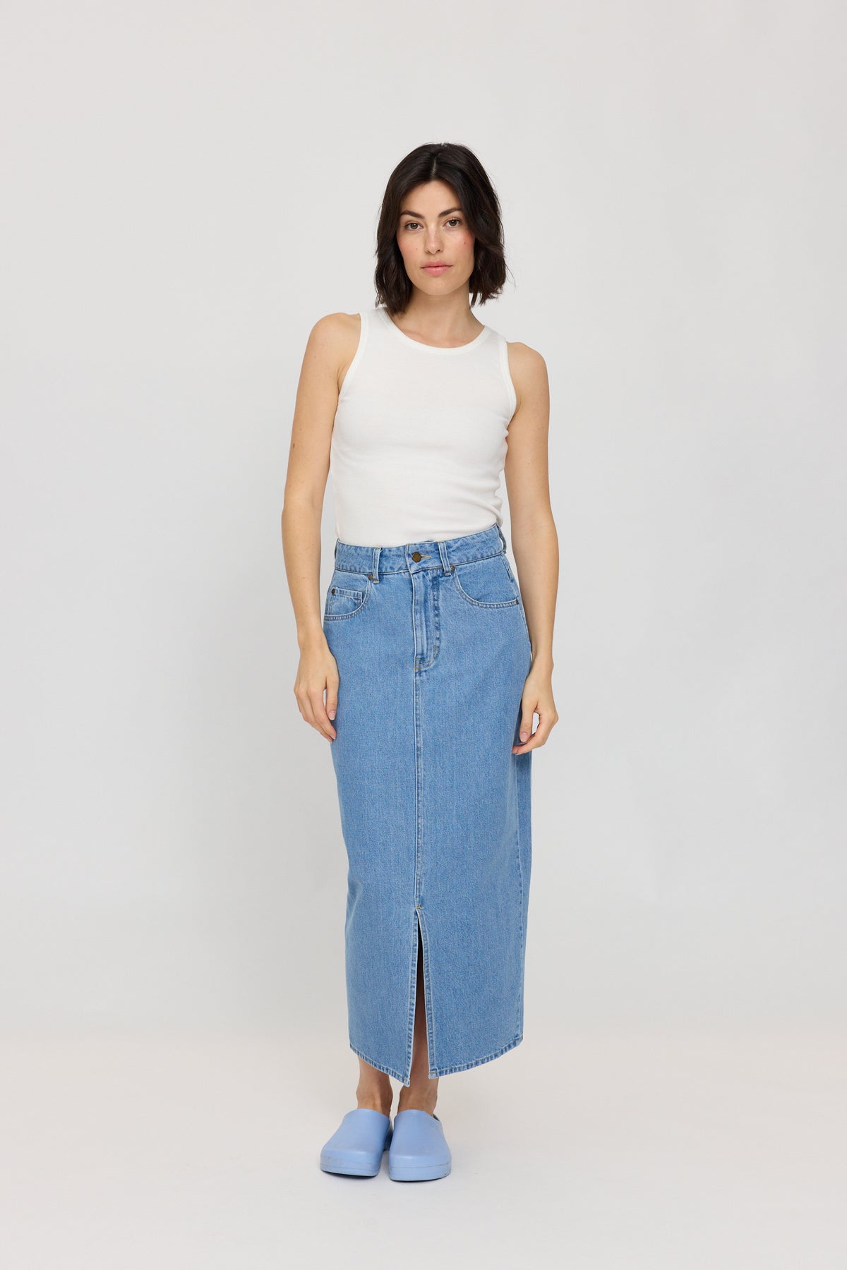 Ribbed Tank Top in offwhite von Mazine