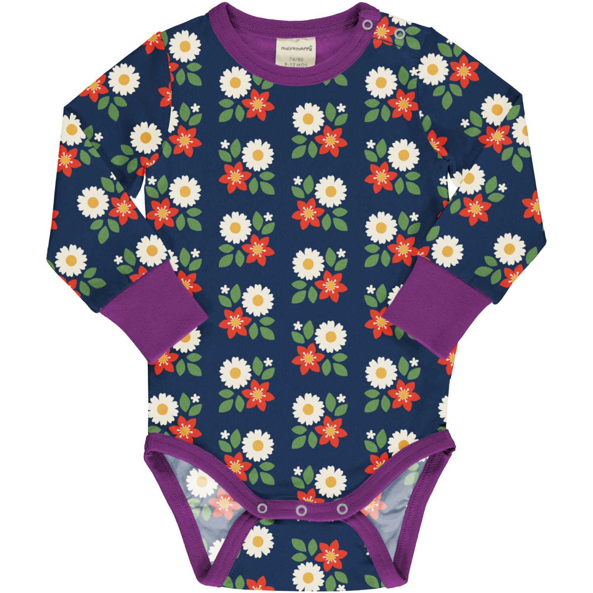 Body mit Blumen auf Dunkelblau von Maxomorra