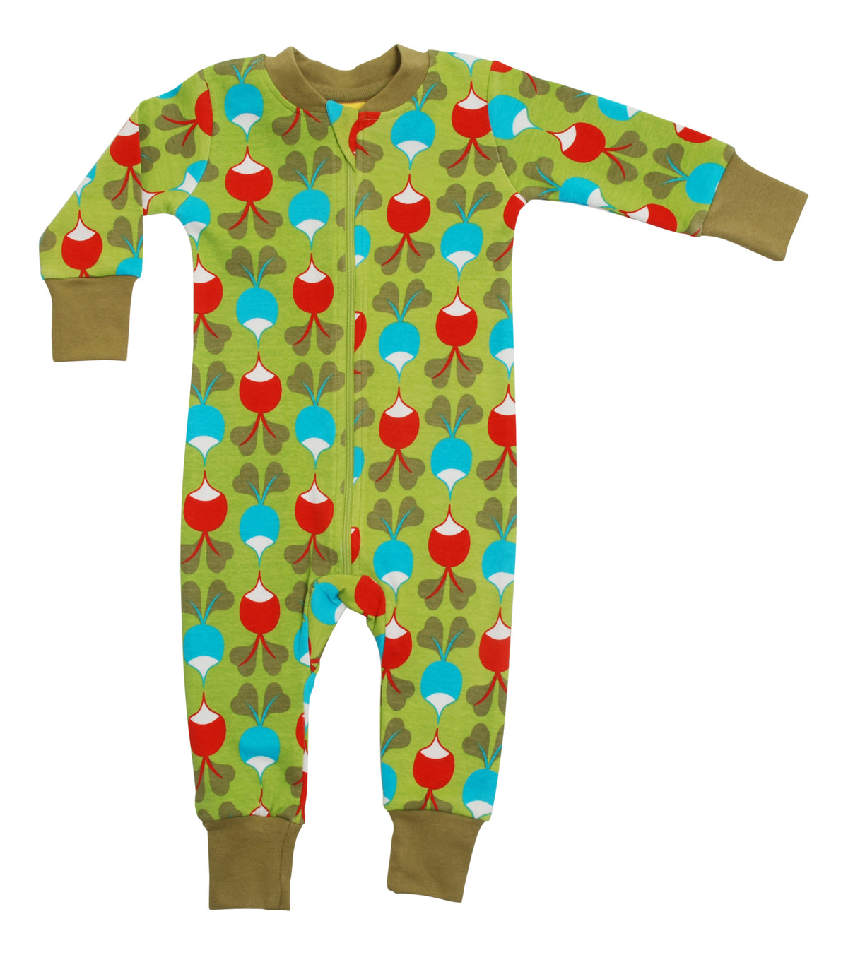 Onesie mit Radiesli auf Grün von DUNS
