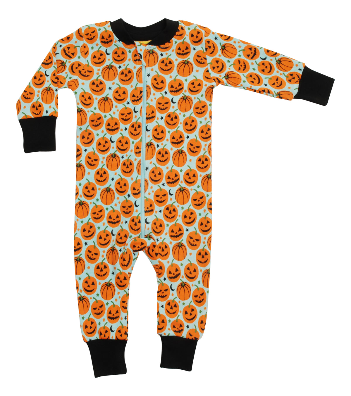 Einteiler-Pyjama mit Kürbis auf Blau von DUNS