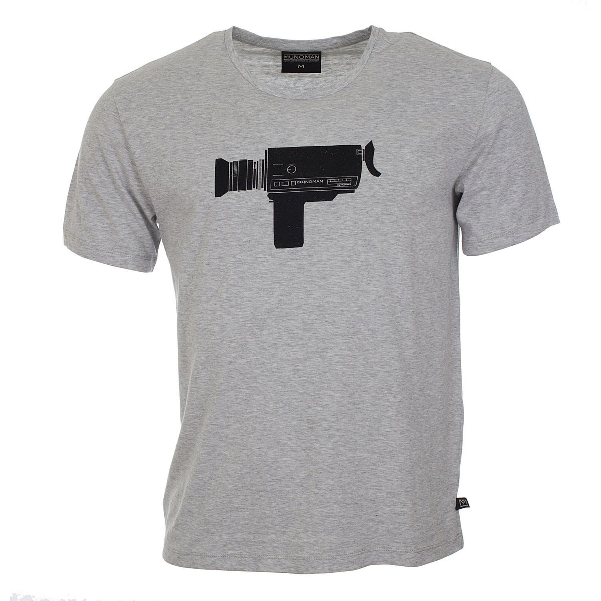 SALE: T-shirt mit Kamera auf Hellgrau von Munoman