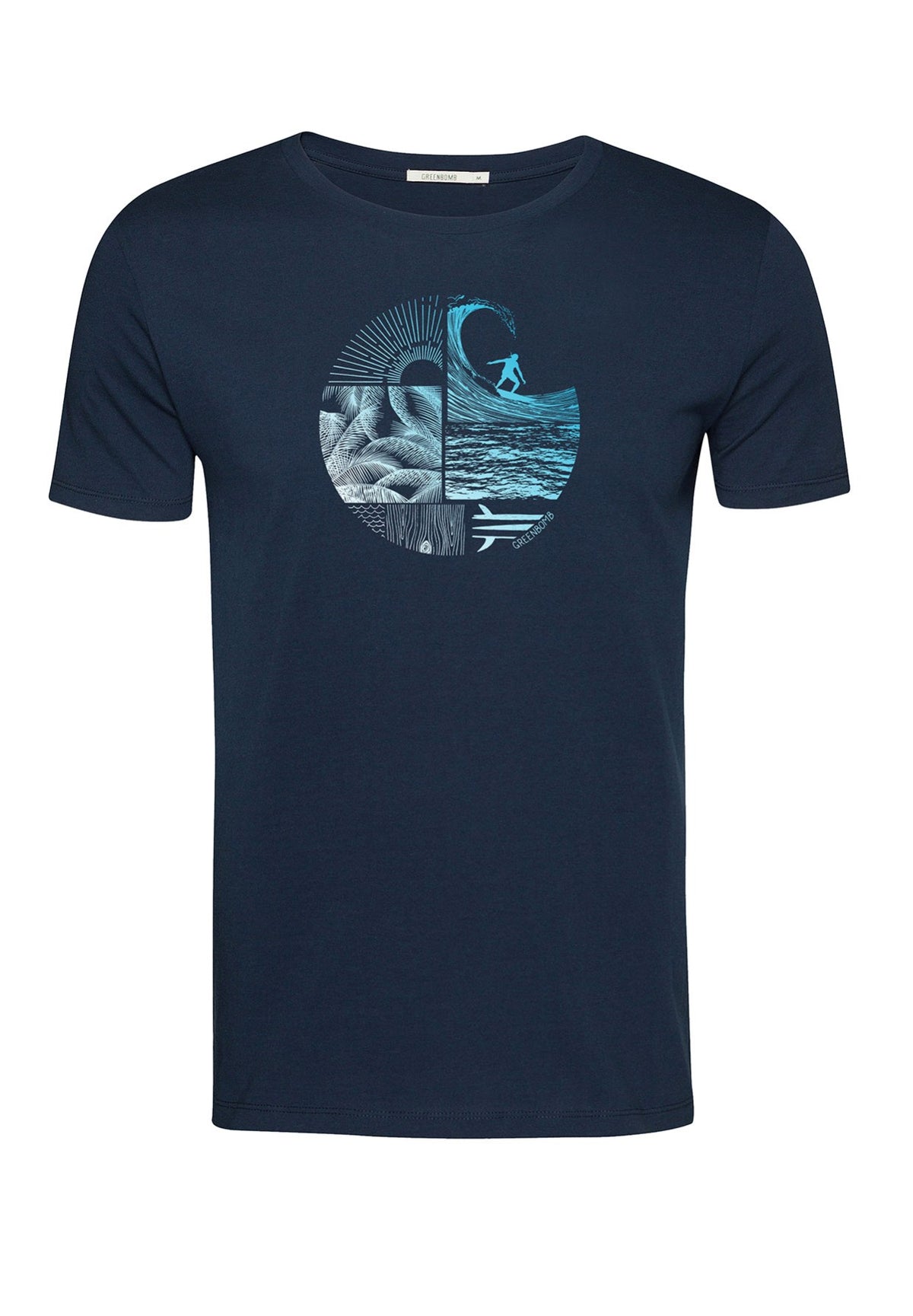 T-shirt Nature Waves Blau von Greenbomb