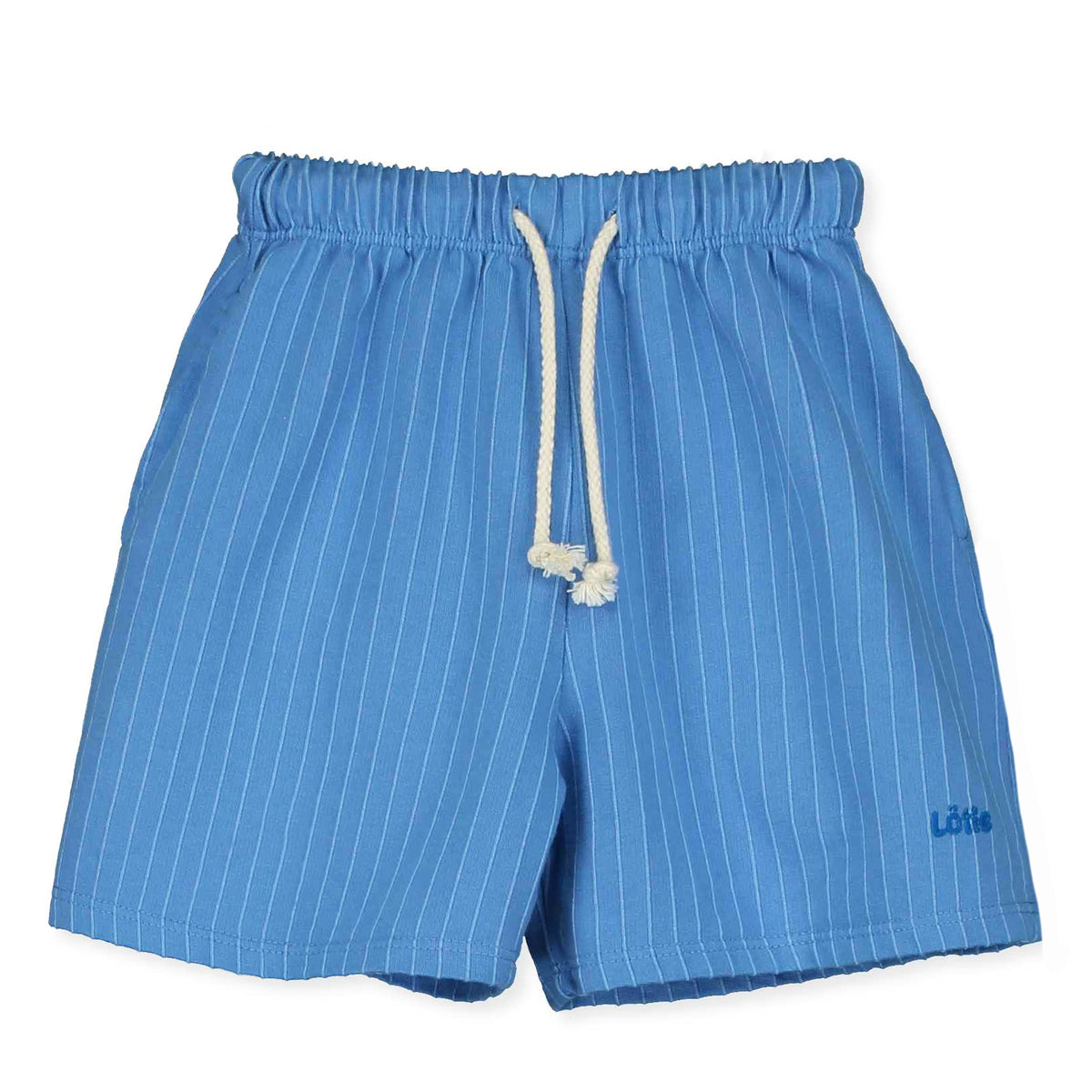 Shorts sweat mit feinen Streifen in Blau von Lötiekids