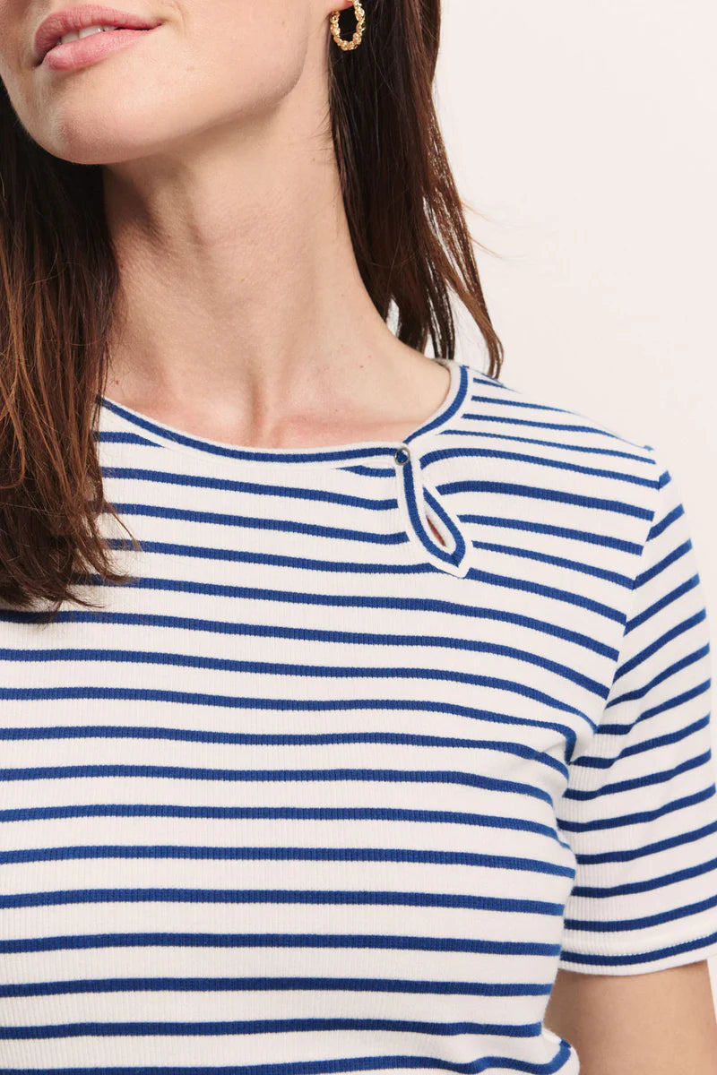 T-shirt gestreift weiss/navy von Tranquillo