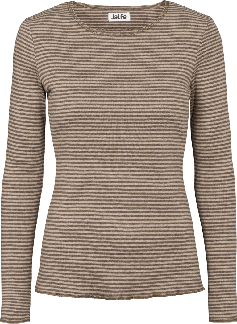 Damenshirt Langarm  gestreift braun/beige von Jalfe
