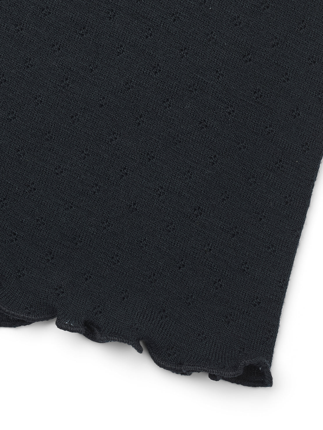 Wolle Trägershirt Eyelet in Schwarz von Jalfe