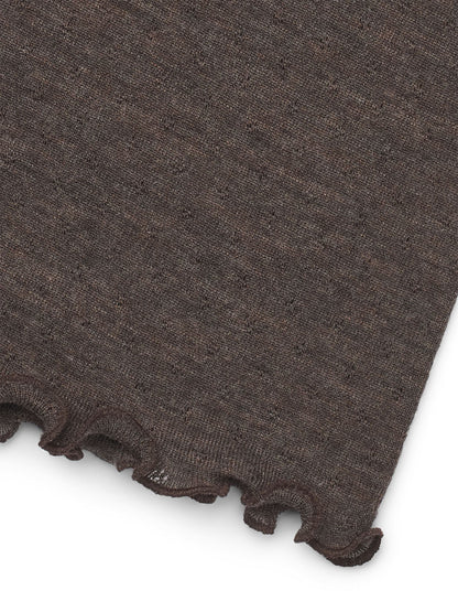Wolle Trägershirt Eyelet in Mokka Melange von Jalfe