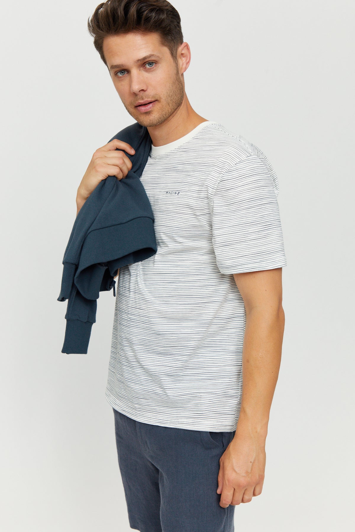 T-shirt gestreift offwhite/blau von Mazine
