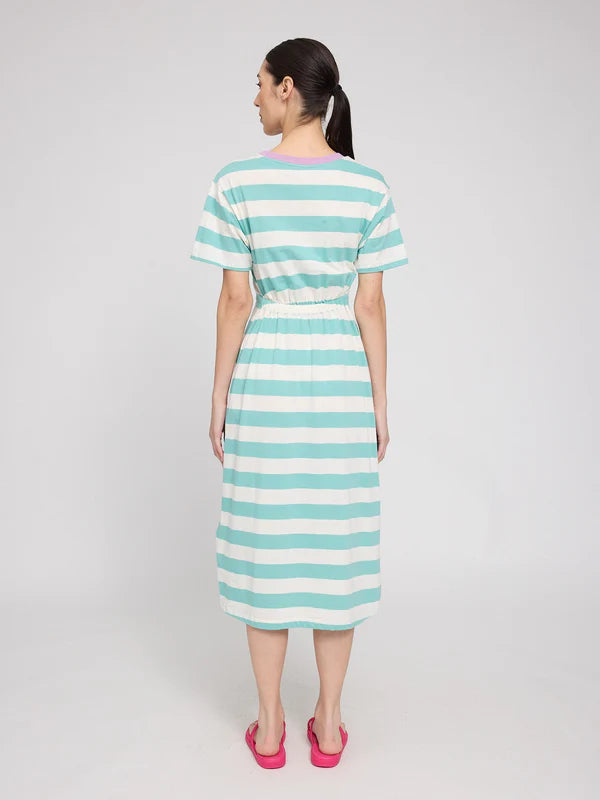 Sommerkleid gestreift in Türkis/Weiss von Mazine