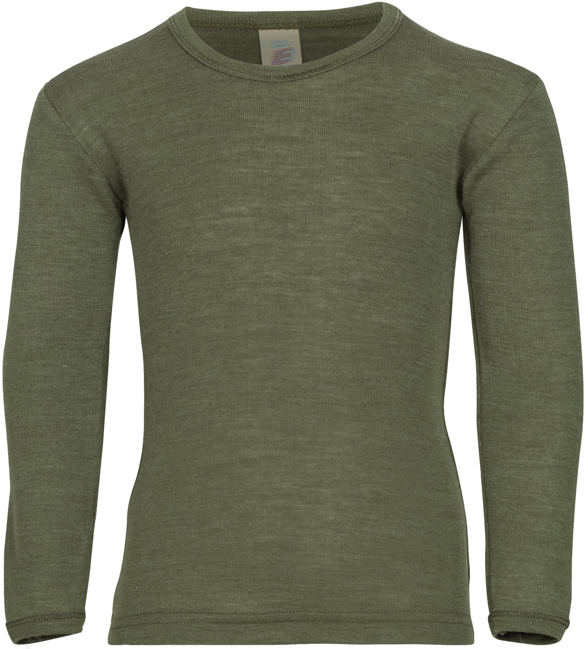 Langarmshirt Wolle/Seide in Olive von Engel
