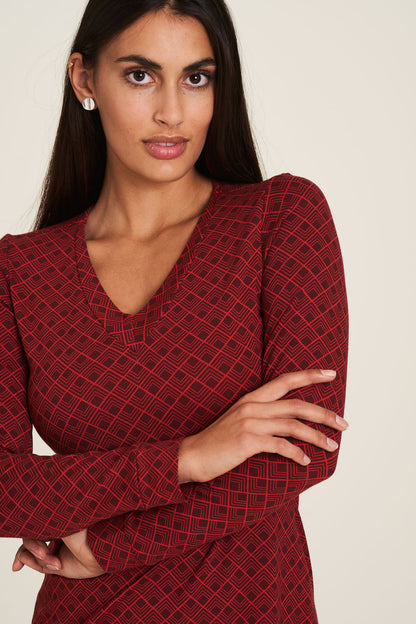 SALE: Kleid geometrisch gemustert in Rot von Tranquillo