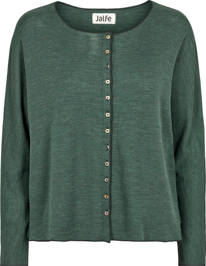Oversize Wolle-Cardigan in Dusty Green von Jalfe