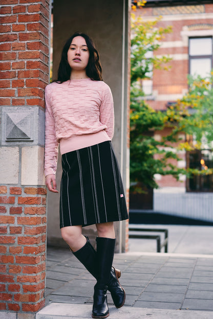 SALE: Damenjupe schwarz mit Längsstreifen von Chills&Fever (Froy&Dind)