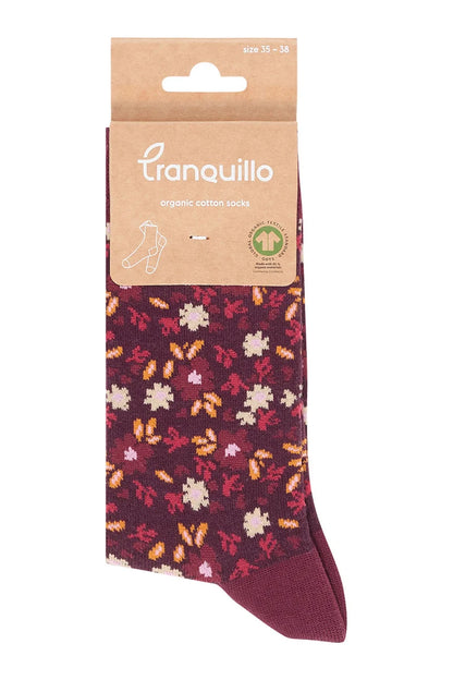 Socken Blumen Wine von Tranquillo