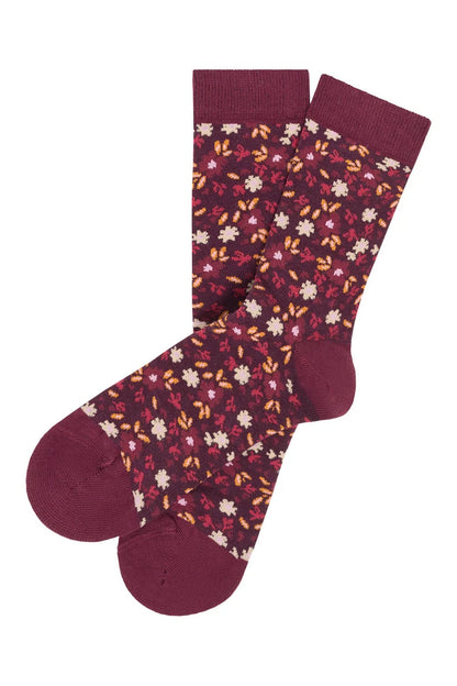Socken Blumen Wine von Tranquillo